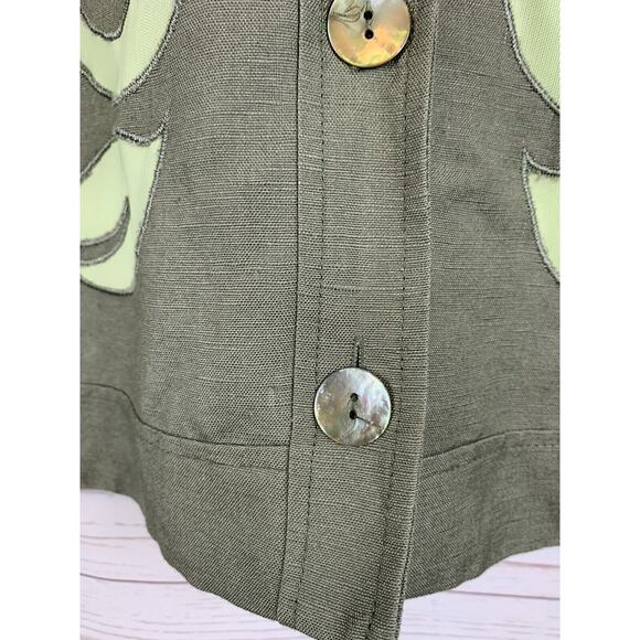 Savvy By Rafael Green blazer Womens XL Linen/Rayon blend 3/4 sleeves - Picture 4 of 4